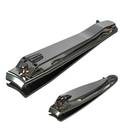 firiKer Nail Clipper Set, Sturdy Stainless Steel Fingernails & Toenails Clippers & Nail File, Sharp Effortless Fingernail Toenail Trimmer, Portable Nail Cutter for Women Men（Gray）