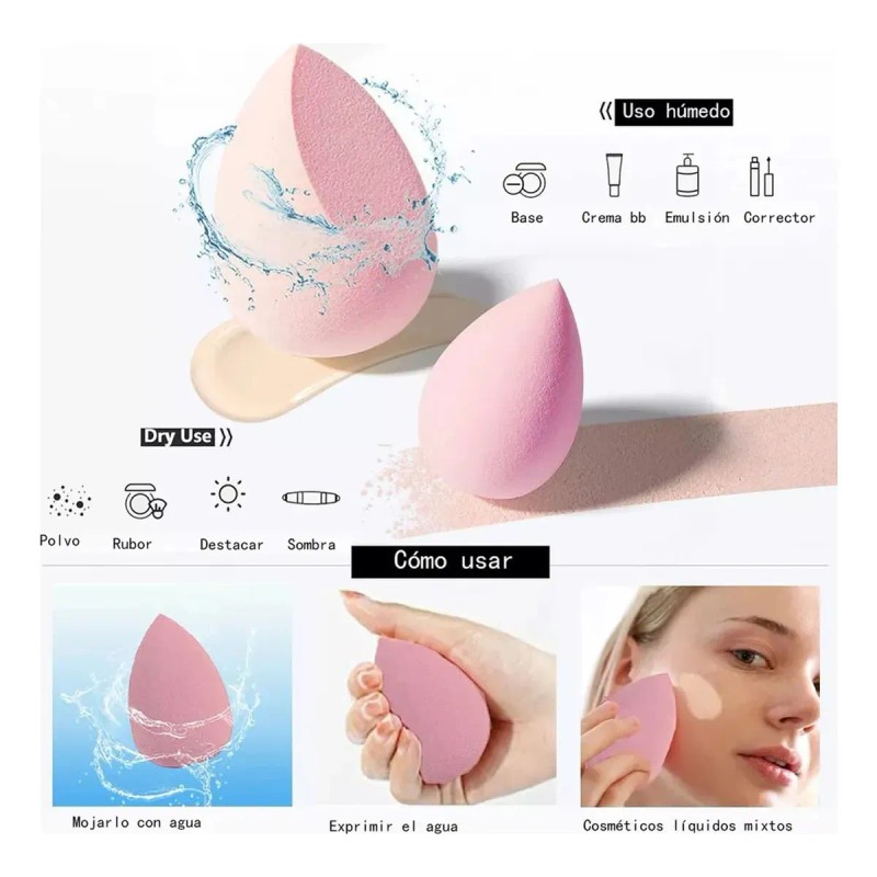 Wegalife® Kit De Esponja Para Maquillaje Con Brochas Kabuki Para