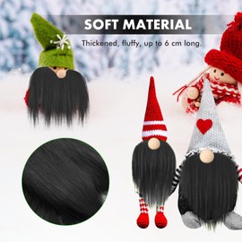 Outbit Faux Fur Pre-Cut Strips, 3.5 x 60 Inch Faux Leather Plush Fur Fluffy Fabric Craft for Gnomes Beard Santa Hair Gnome Cosplay Costume DIY Craft Decoration (Black)