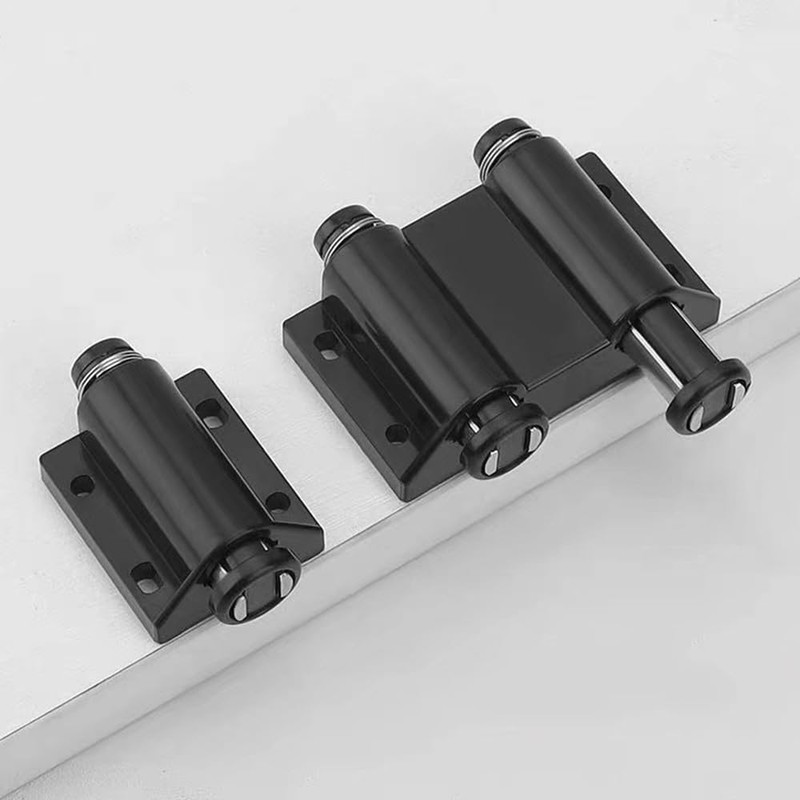 2Pcs Black Drawer Push to Open Catches with Fixing Screws,