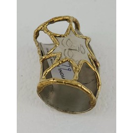 Unbranded Vintage Scarf Tube Slide with Sun- Silver Toned With Brazed Brass