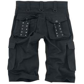 Gothicana by EMP Mens Black Studded Shorts, black