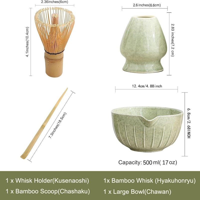 ADTZYLD Matcha Whisk Set,15 OZ Matcha Tea Kit - 4pc