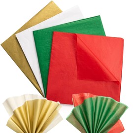 120 Sheets Christmas Tissue Paper for Gift Bags 20 x 20 Inch Gold White Red Green Christmas Wrapping Paper Bulk for Xmas Holiday Gift Bags Filler DIY Craft Gift Box Wine Bottles Wrapping