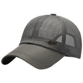 White Fang CA786 Plain Mesh Cap, Hat, Outdoor, Fishing, Golf, Men's, Women's, gray (dark gray)