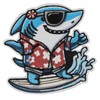 Atensils Shark Patch Playing Surfing Iron On or Sew On
