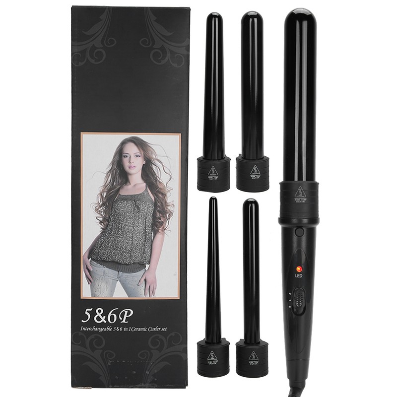 5‑In‑1 Curling Iron LED Adjustable Temperature Hair Styling Curling Iron