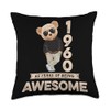 65th Birthday Men Women 1960 Original Awesome Teddy Bear Throw