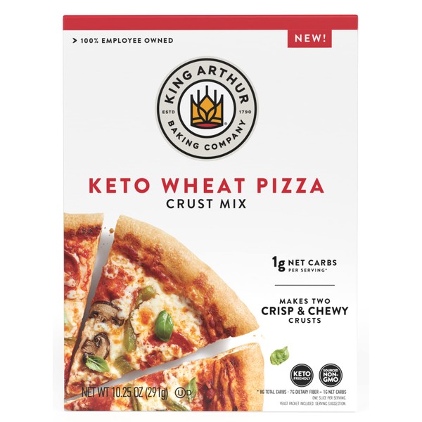 King Arthur Baking Keto Pizza Crust Mix, 1g Net Carbs Per Serving, Low Carb & Keto Friendly, 10.25 oz