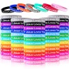 Sloccipro Jesus Loves You Silicone Wristbands Christian Bracelets Multicolored 4