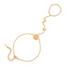 Dainty CZ Moon Sun Star Hand Chain Ring Bracelet for