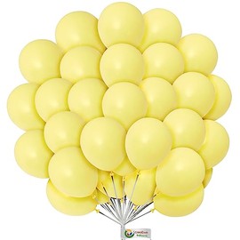 Pastel Yellow Balloons 12 Inch Pastel Coloured Balloons for Yellow Party Decoration Birthday Wedding Engagement Anniversary Decoration 15 Pack