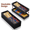 TEESSFROOD Bamboo Utensil Drawer Organizer, Stackable Silverware Organizer Tray Flatware