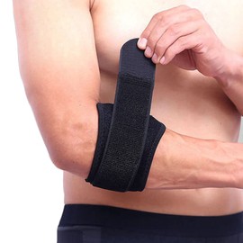 Andy's Orchids 1 Pc Tennis Elbow Guard, Elbow Brace Support Guard Strap, Sports Basketball Pads, Diving Material Elbow Lateral Brace Pain Syndrome Adjustabale Golfer's Strap Black for Men and Women