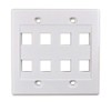 Conwork 8-Port Keystone Wall Plate 2-Gang Compatible with Standard Keystone