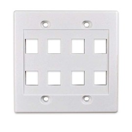 Conwork 8-Port Keystone Wall Plate 2-Gang Compatible with Standard Keystone Jack and Modular Inserts (1-Pack)