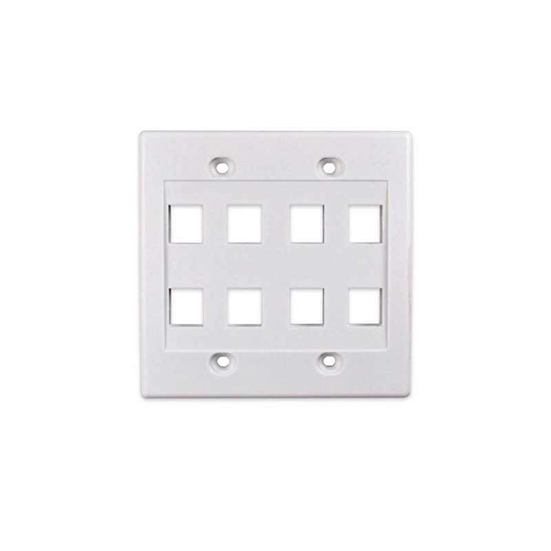 Conwork 8-Port Keystone Wall Plate 2-Gang Compatible with Standard Keystone