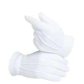 Cielasis White Cotton Gloves Men Costume Stitched Uniform Gloves for Wedding Formal Tuxedo Party, Coin Jewelry Inspection Gloves, Men Uniform Glovesfor Police Server Funeral Formal Tuxedo Guard