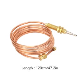 Universal Gas Thermocouple, 47in Copper Thermocoupler Sensor Thermocouple for Water Heater BBQ Grill, Firepit, Gas Fireplace Thermocoupler Replacement