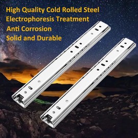 MOCNT 1 Pair (2 Piece) Heavy Duty 27mm Drawer Runners 10inch 250mm Drawer Rail Runners Ball Bearing Steel Drawer Slides Cabinet Sliding Extension Kitchen Desk Rail Runners