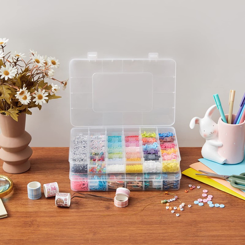 Lifewit 2 Pack 36 Grids Clear Stackable Plastic Organiser Storage