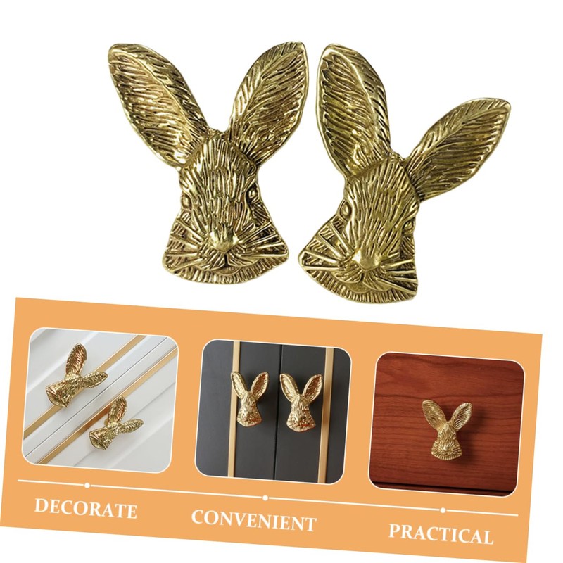 Operitacx 2pcs Cabinet Door Knobs Rabbit Head Handles for Kitchen