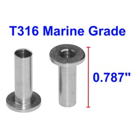 Protector Sleeves for 1/8" Wire Rope Cable Railing Deck, Wood Posts, DIY Balustrade - Stainless Steel T316 Marine Grade - 60 Pack with Drill Bit