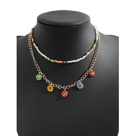 Roe Dolph Boho Beaded Necklace for Women Surfer Choker Summer Necklace Pendant Pretty Stylish Beach Necklace Gifts