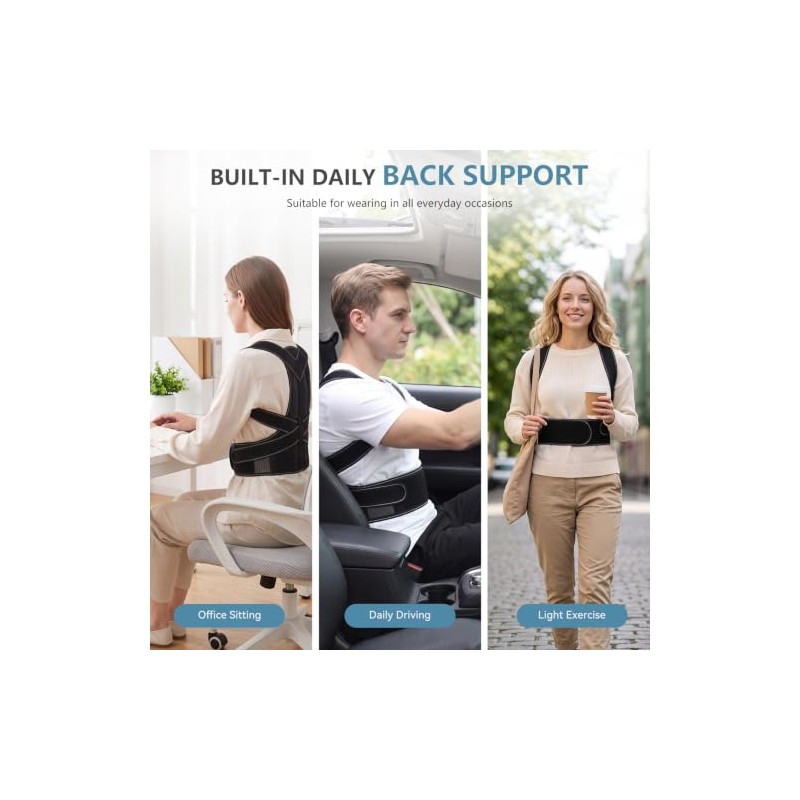 Posture Corrector Men Women, Back Brace Upper Back Support Belt