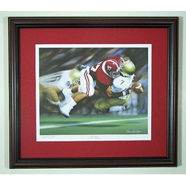 Alabama Football The Sack vs. Notre Dame by Daniel Moore - Featuring Cornelius Bennett Framed Print