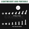 Keadic 360Pcs M5 White Nylon Plastic Pan Round Head Screws,