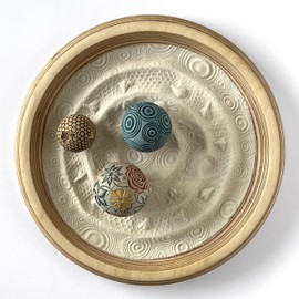 Circles of Life 12” Wonderscape | Handmade Sand & Sculpture Garden | Interactive, Multisensory, and Tactile Art Experience & Home Decor | Designed & Handcrafted by Portland Artists, Olander Earthworks