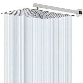 Cabezal de ducha con brazo de extensión, cabezal de ducha cuadrado de alta presión con brazo de ducha, cabezal de ducha de lluvia de acero inoxidable,