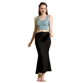 Jaanvi fashion Lycra-Saree Shapewear Petticoat for Women, Cotton Blend, Petticoat, Skirts for Women, Black, L