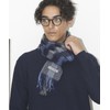 nano universe Wool Check Scarf, navy