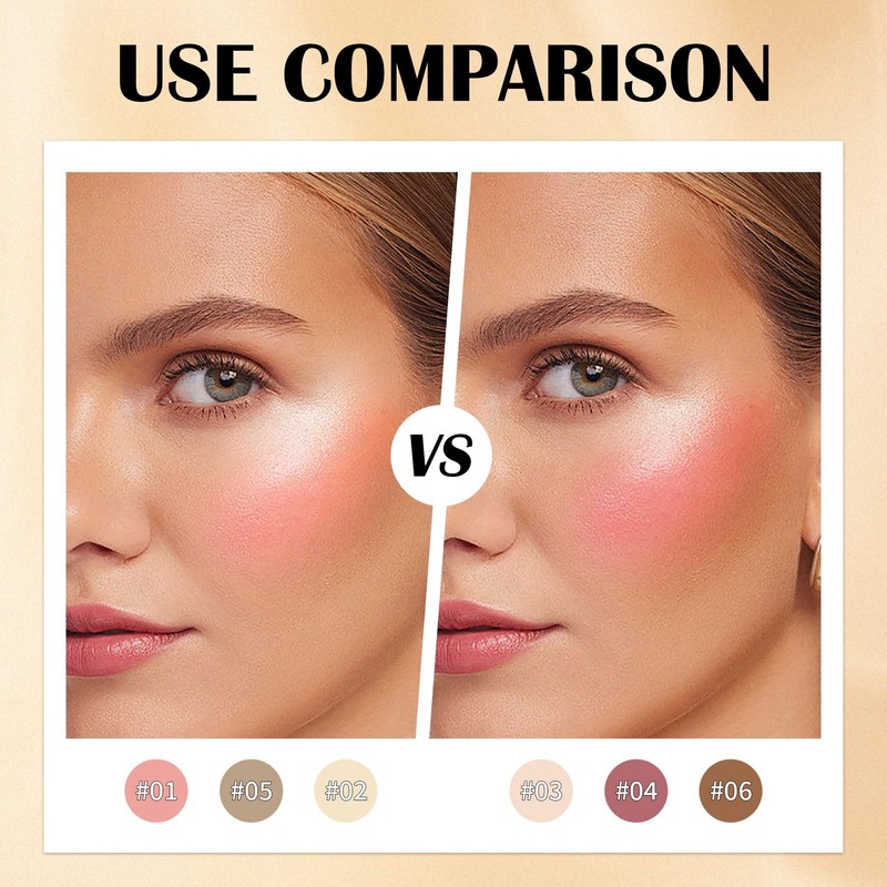 QIUFSSE 6 Colors Cream Contour Stick Set,Double-ended Cream Bronzer Stick,Highlighter