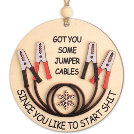Funny Christmas Ornaments 2025, I Got You Some Jumper Cables Ornament, Funny, Funny Gifts for Coworkers, Ugly Christmas Ornaments, Best White Elephant Gift Christmas Ornament