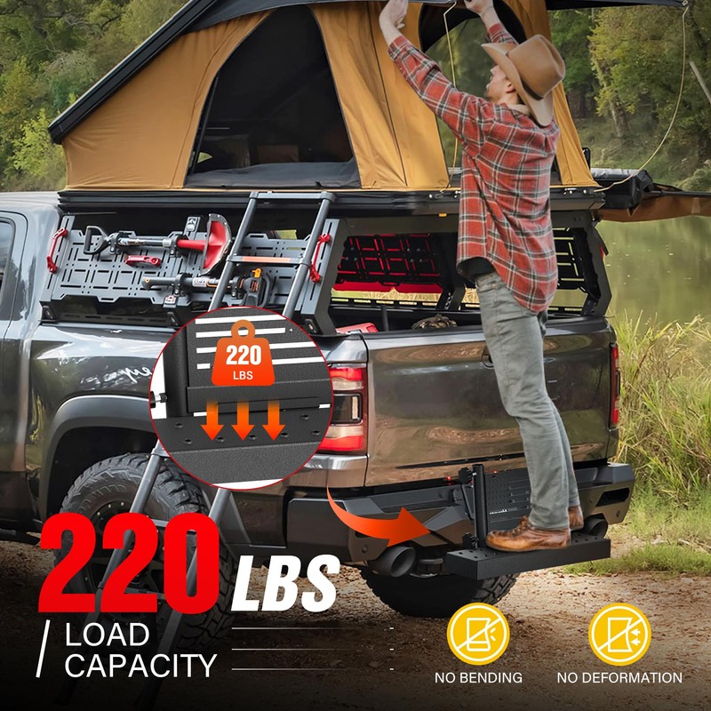 Trailer Dual Hitch Flag Pole Holder Step for 2 Inch