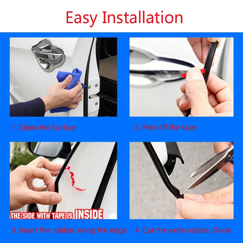 ESUPPORT 32ft 10M U Shape Car Door Moulding Rubber Scratch