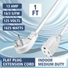 1875W Short Extension Cord,15A 14AWG Low Profile Flat Plug Heavy