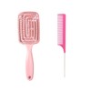 Professional Detangling Brush and Comb Set (Pink)