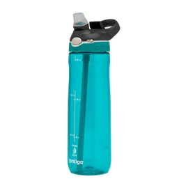 Contigo Ashland Autospout Water Bottle with Straw, 720 ml Large BPA-Free Plastic Water Bottle, Leak-Proof, Ideal for School, Work, Sports, Bike, Hiking