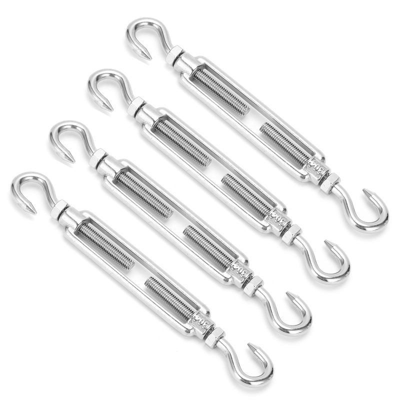 4Pcs Hook to Hook Turnbuckle Stainless Steel Hardware Kit for