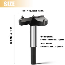 4" | 102mm Forstner Drill Bit,Tungsten Carbide Tipped - for Hard Wood,Soft Wood Woodworking Hinge Cutter Tool Kits for Veneered Plywood Plastic