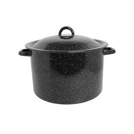 MIRRO 7.75 Qt Enamel Stock Pot for Canning, Black