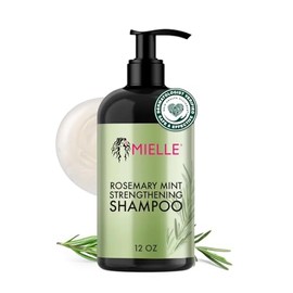 Mielle Organics Rosemary Mint Hair Strengthening Biotin Shampoo - Moisturizing Hair Shampoo for Women and Men to Gently Cleanse, Repair & Protect Strands (12 oz)
