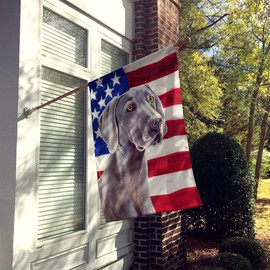 Caroline's Treasures LH9001CHF USA American Flag with Weimaraner Flag Canvas House Size, Large, Multicolor