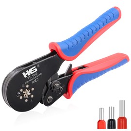 HKS Ferrule Crimping Tool AWG 30-5, Hexagonal Self-Adjusting Ratchet Crimper for End-Sleeves, Wire Ends Terimnals (Crimper 16-6)
