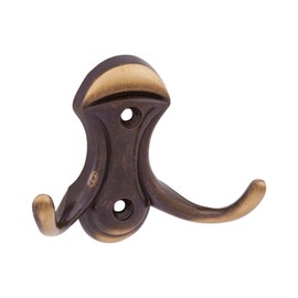 OBF Grimme Valentino 756161-36 Double Coat Hook Width 83 mm Height 65 mm Die-Cast Zinc Patinated Silver