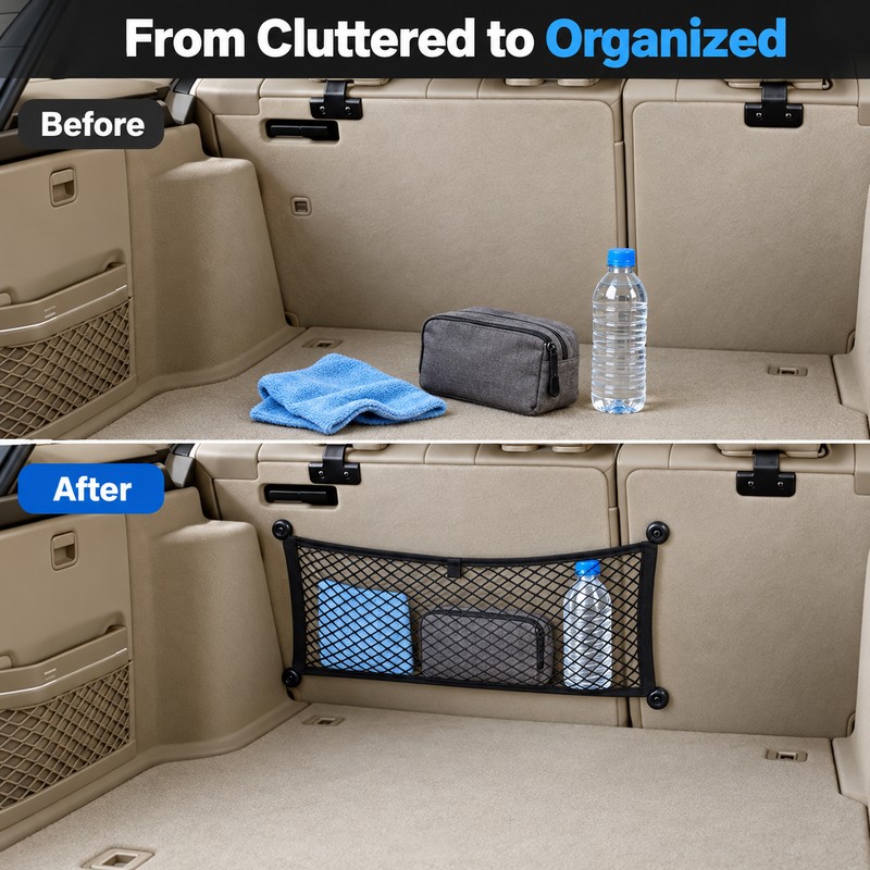 2-Pack Stretchable Car Trunk Cargo Nets for Vehicle Storage –